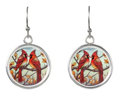 Cardinal Earrings