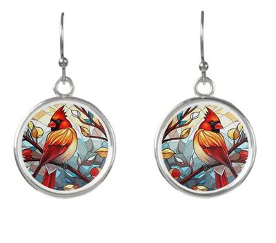Cardinal Earrings