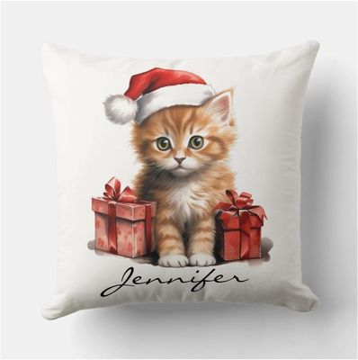 Christmas Cat Pillow
