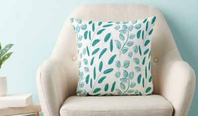 Marble Leaves Throw Pillow