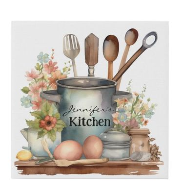 Personalized Farmhouse Kitchen Canvas Art