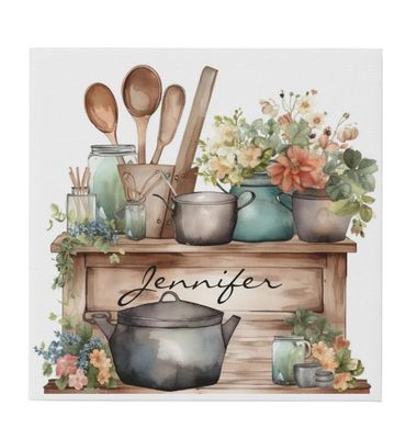 Personalized Farmhouse Kitchen Canvas Art