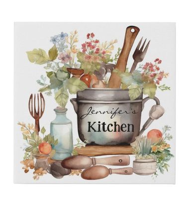 Personalized Farmhouse Kitchen Canvas Art