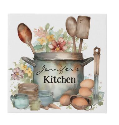 Personalized Name Farmhouse Kitchen Canvas Art