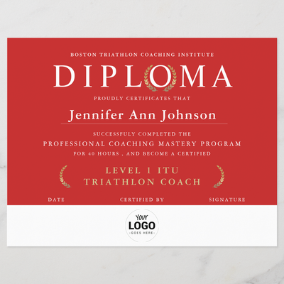 Zazzle Stylish Red Gold Wreath Graduation Award Diploma (Front).png
