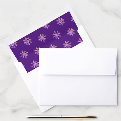 Zazzle Girly Elegant Gradient Winter Snowflakes On Purple Envelope Liner (Desk).png
