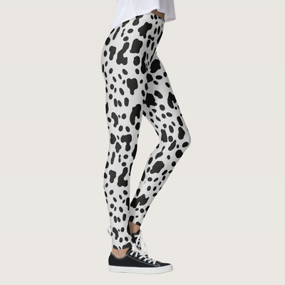 Zazzle Modern Cow Animal Print Black And White Pattern  Leggings (Right).png