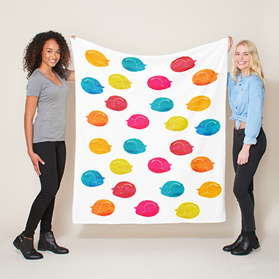 Zazzle Cute Modern Colorful Watercolor  Sleeping Cats Fleece Blanket (In Situ).png