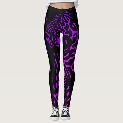 Zazzle Trendy Gradient Tiger Wilde Animal Print Pattern Leggings (Front).png