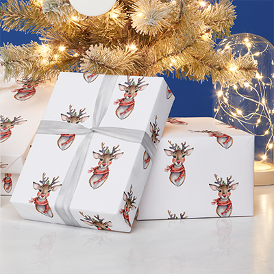 Zazzle Cute Rudolph Reoindeer Winter Holiday Watercolor Wrapping Paper (Holidays).png