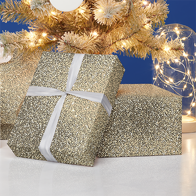 Zazzle Ombre Gold Sand Sparkling Glittery Gradient Wrapping Paper (Holidays).png