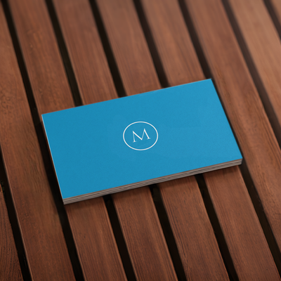 Monogram Qr Code Bright Cerulean Business Card Front.png