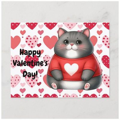 Valentine's Day Cat Postcard