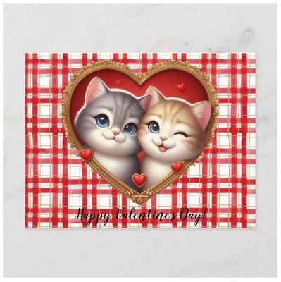 Valentine's Day Cat Postcard