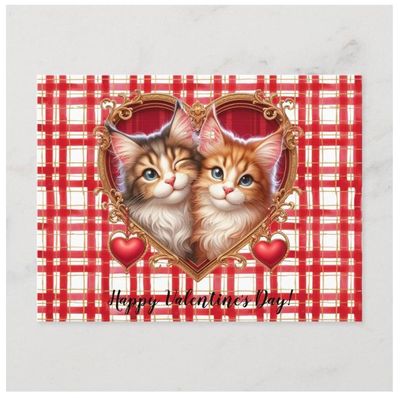 Valentine's Day Cat Postcard