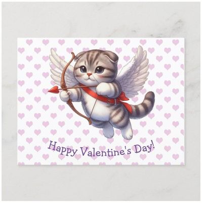 Valentine's Day Cat Postcard