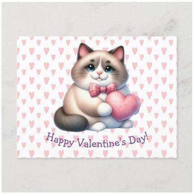 Valentine's Day Cat Postcard