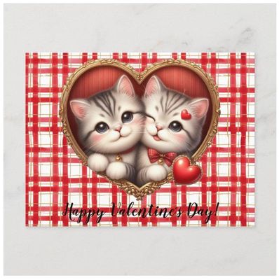 Valentine's Day Cat Postcard