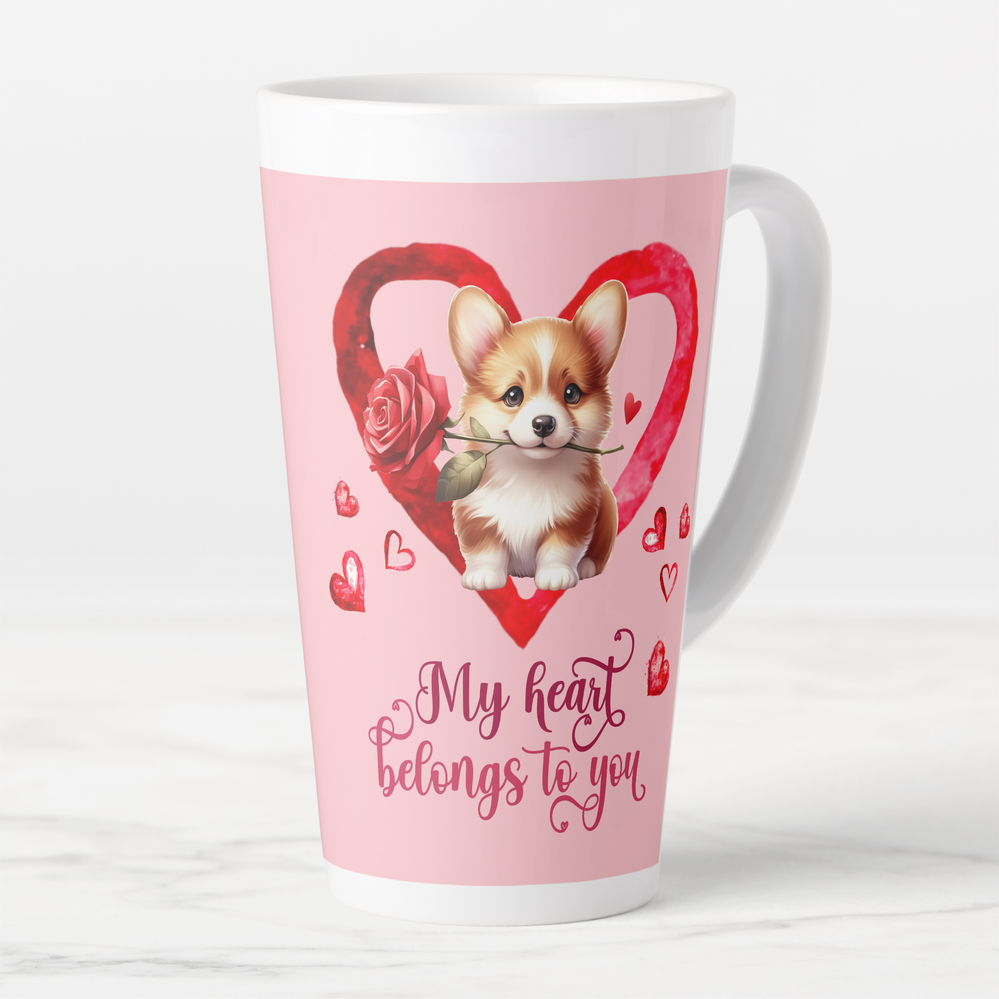 Zazzle Pembroke Welsh Corgi Valentine Day Latte Mug.png