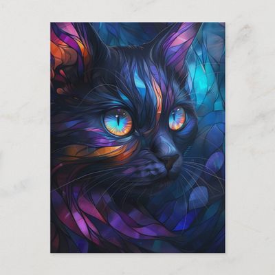 whimsical_and_colorful_stained_glass_cat_postcard-rfa915e1450e44058871215f43c63eedf_qdey1_1024