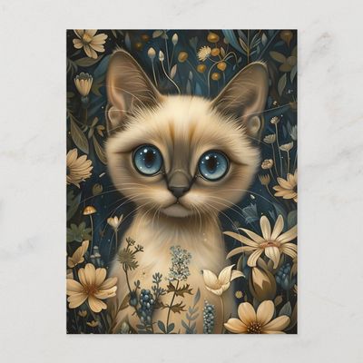 cute_siamese_cat_in_a_flower_garden_whimsical_postcard-r84cb43dee6b14cb3974af4c939763ab3_qdey1_1024