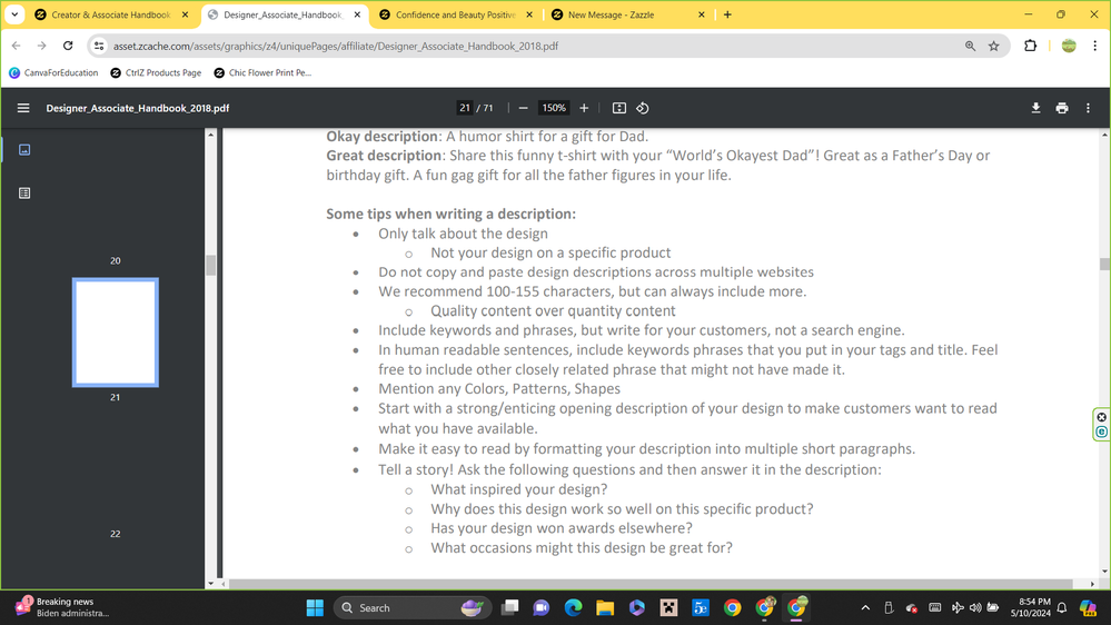 Zazzle Description Advice