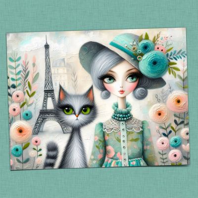 parisian_whimsy_stylish_woman_and_adorable_cat_postcard-r_xtj594_1024