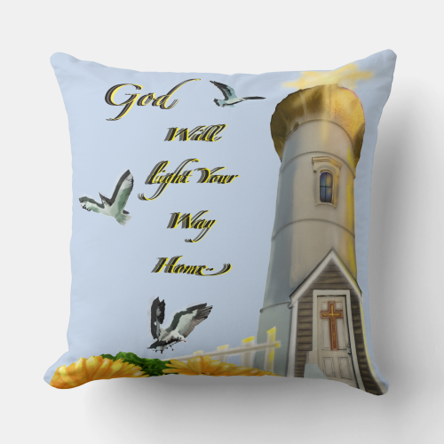 God Will Light Your Way Home Throw PILLOW