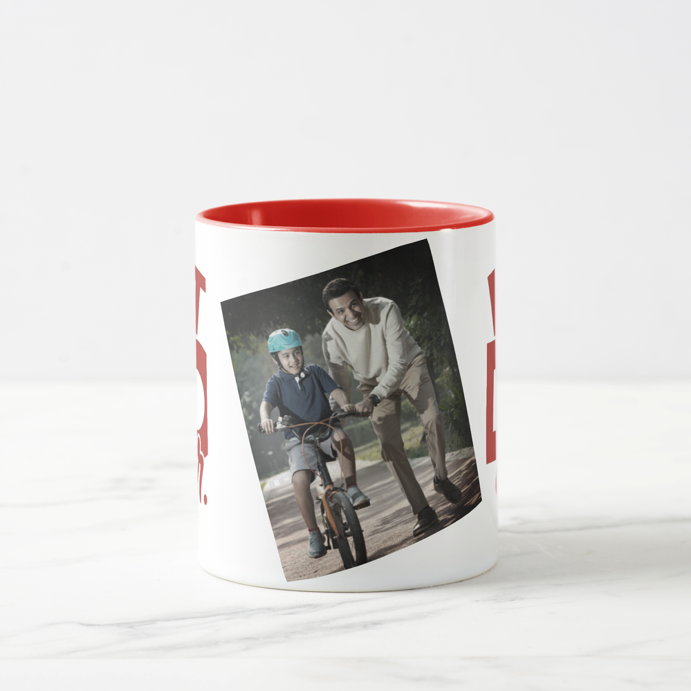 Zazzle Best Dad Ever Modern Photo  Father's Day Mug (Center).png