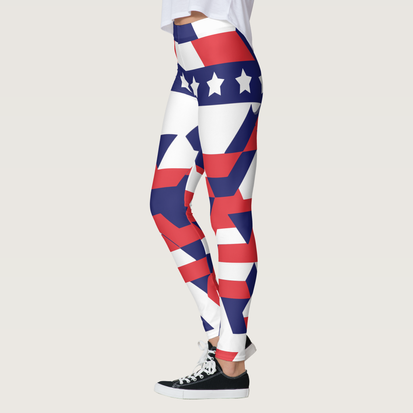 Zazzle Geometric Star Pattern Leggings for 4th of July (Left) (1).png