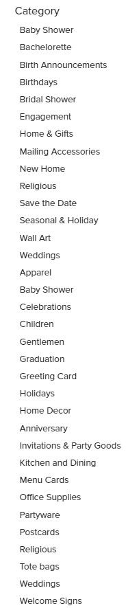 Categories I see behind the scenes; needs to be revamped