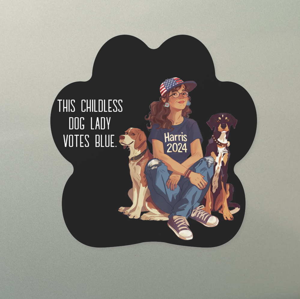 Dog Lady Car Magnet (In Situ).png
