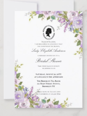 Budget Purple Florals Bridgerton Bridal Shower