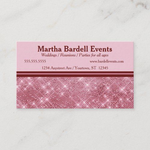 luxurious rose gold glitter business card