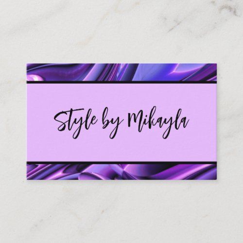 purple lavender & blue marble business card