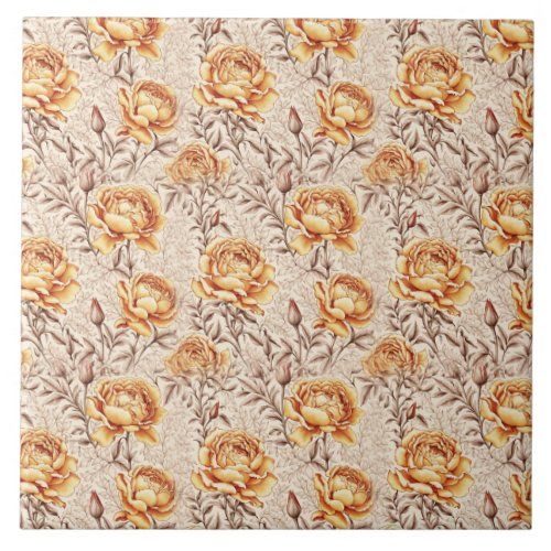 golden floral tile