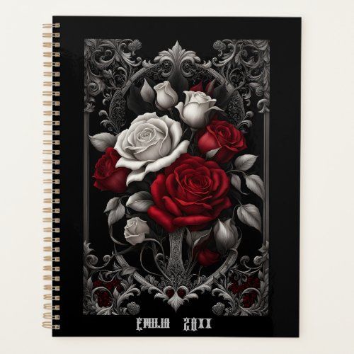 gothic roses in ornate frame