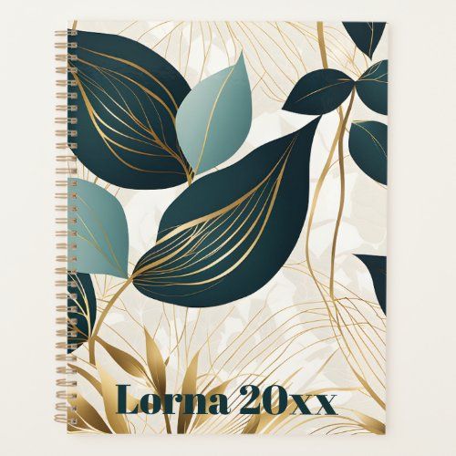 green and gold abstract leaves