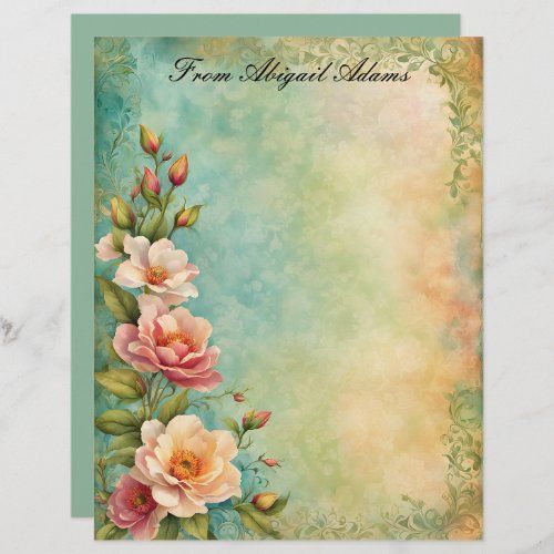 beautiful spring flowers letterhead