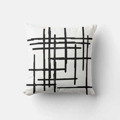 Abstract Geometric Lines Throw Pillows