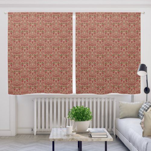 retro modern floral in red and green