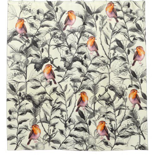 Birds in the Trees shower curtain
