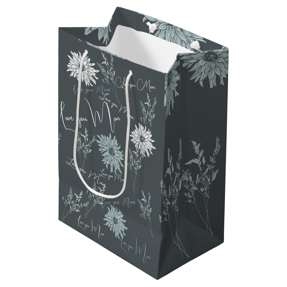 Zazzle Custom Love quote Typography Elegant Medium Gift Bag (Front Angled).png