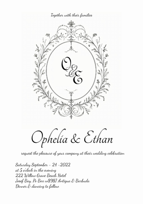 Zazzle Black & white Monogram Victorian crest Invitation (Front (Vertical)).png