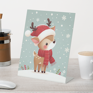 Zazzle Reindeer Christmas Pedestal Sign (In SItu).png