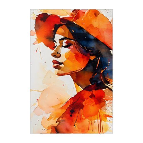 beautiful woman in sunset colors