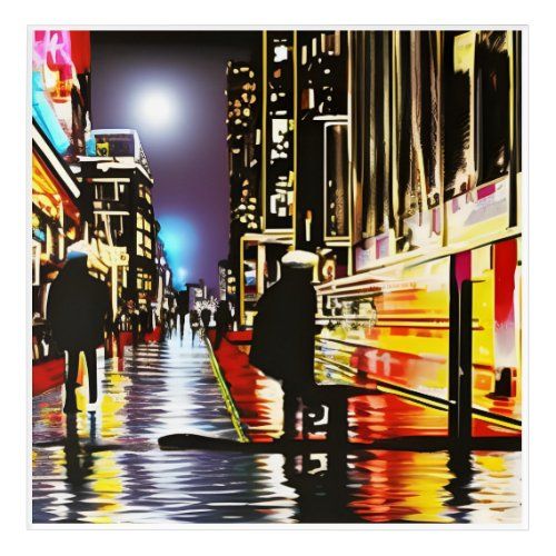 pop art urban night street scene