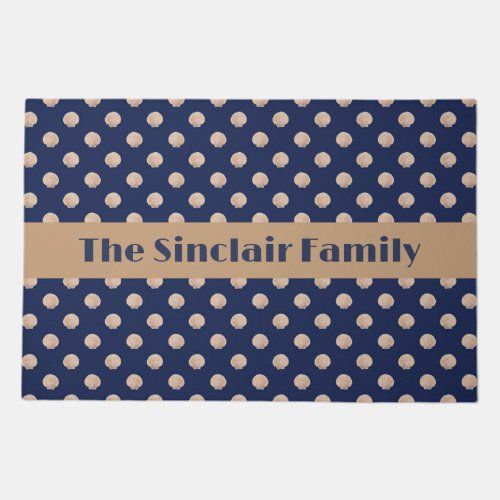 scallop shells on dark blue personalized