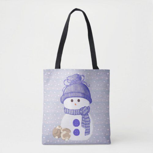 Snowman with Sleeping Bunnies