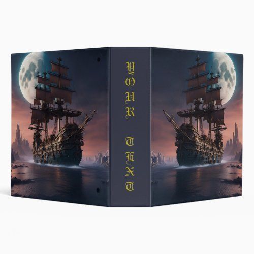 fantasy sailing ship under a full moon binder